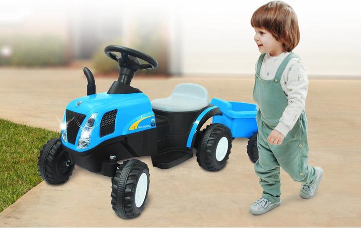 Productafbeelding Jamara Zitmaaier New Holland met aanhangwagen blauw 6V (6 V)