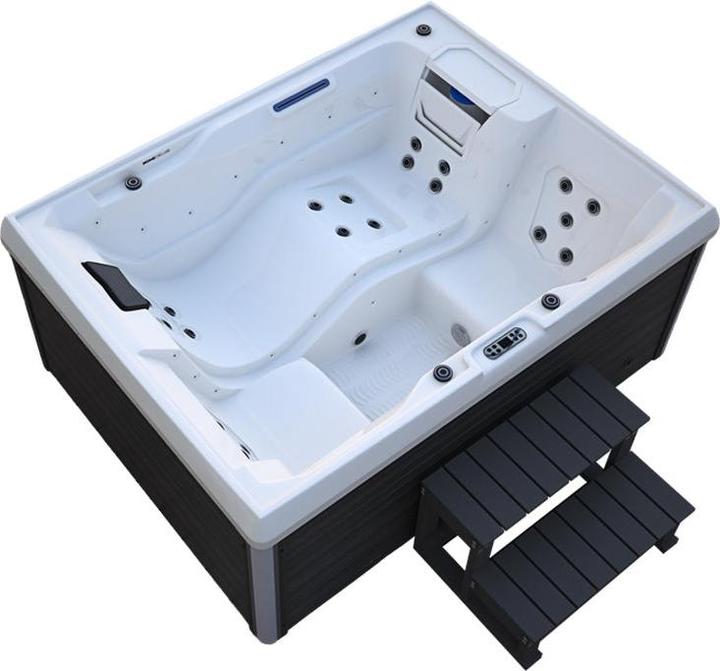 Produktbild Home Deluxe Outdoor Whirlpool HOME-STAR, 24 Massagedüsen LED, Treppe und Thermoabdeckung, 3 Personen (3 Pers.)