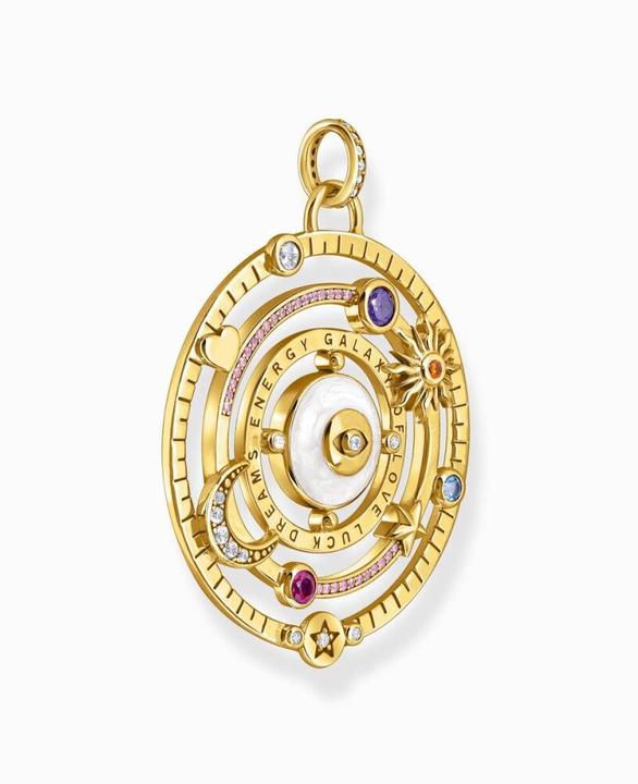Image du produit Thomas Sabo Pendentif demi-sphère avec oeil pierres multicolores doré (Argent 925, Émail/argent, Émail)