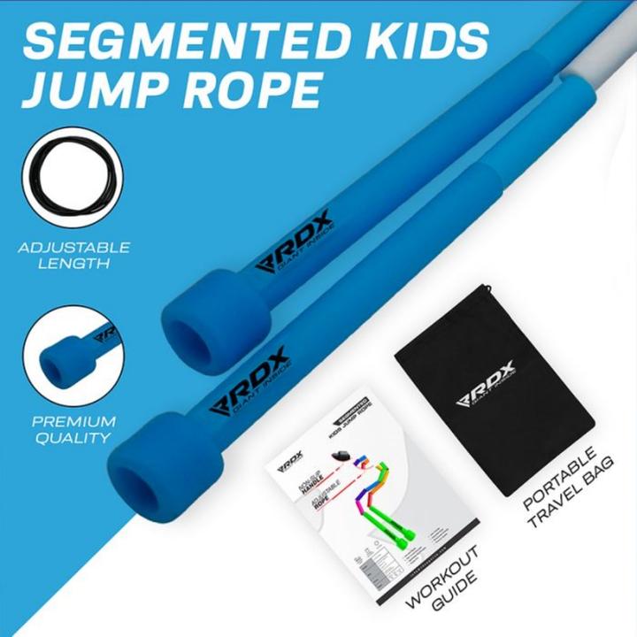 Actual product image Rdx Skipping Rope Kids Segmented Adjustable Dark Blue-10Ft (15701) (304 cm)