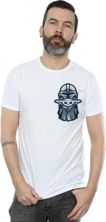 Actual product image Star Wars Mens The Mandalorian Mando Child Combo Breast Print T-Shirt (4XL)