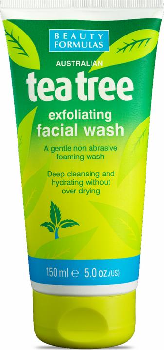 Beauty Formulas Tea Tree Exfoliating Facial Wash Exfoliating Facial Cleanser 150Ml (Gel, 150 ml)