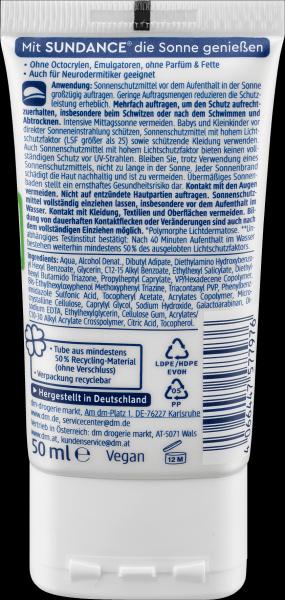 Produktbild dm Sundance MED ultra sensitiv (Sonnencreme Gesicht, SPF 50+, 50 ml)