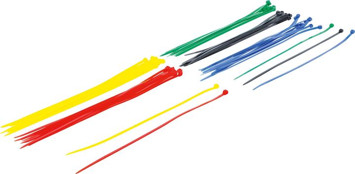 Actual product image BGS Cable Tie Assortment coloured 4.8 x 300 mm 50 pcs. (Plastic cable ties, 300 mm, 50 pcs.)