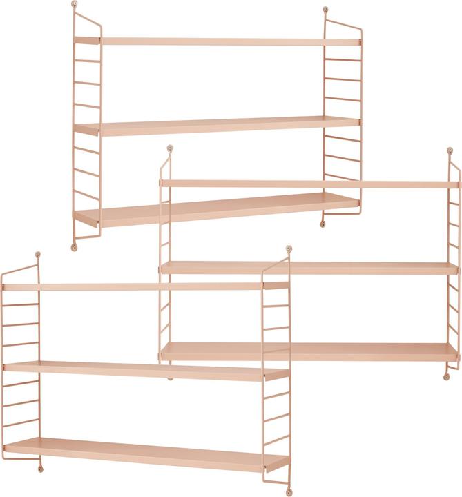 Immagine prodotto En.Casa Set di 3 mensole da parete modulari Strängnäs color salmone