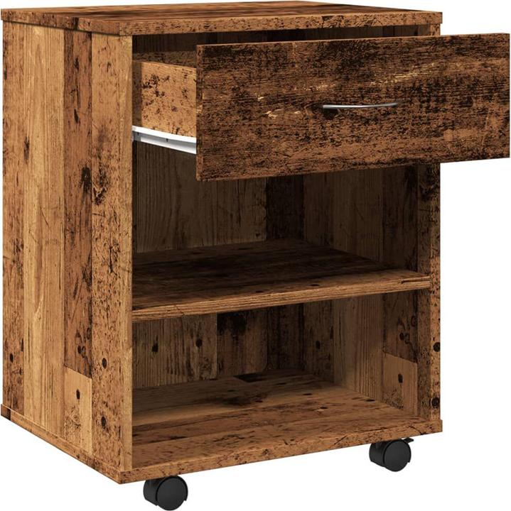 Produktbild VidaXL Rollcontainer Rollschrank Bürocontainer Büroschrank Schrank Altholz-Optik (46 x 36 x 59 cm)