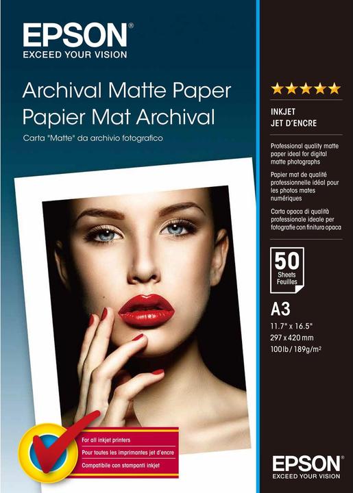 Epson Tapis d'archives (189 g/m², A3, 50 x)