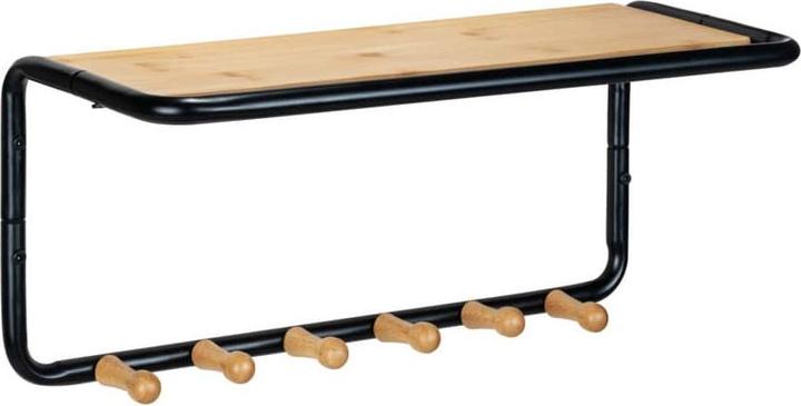 Image du produit Wenko Wandgarderobe Mod. Loft aus Stahlrohr und FSC®-zertifiziertem Bambus
