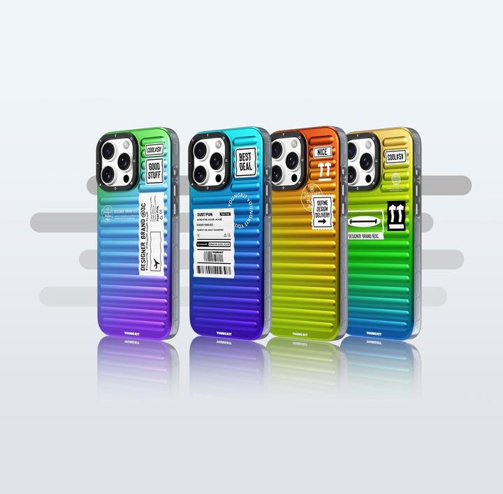 Immagine prodotto Youngkit Copertina Glow ispirata al bagaglio /viola (Apple iPhone 16 Pro Max)