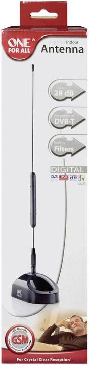 Immagine prodotto One for All Antenna a tubo Dvbt interna Euro 21l Lte (Antenna a stilo, 28 dB, DVB-T / -T2, DAB/ DAB+)