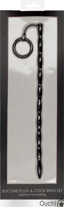 Ouch! Silicone Plug & Cock Ring Set - Urethral Sounding