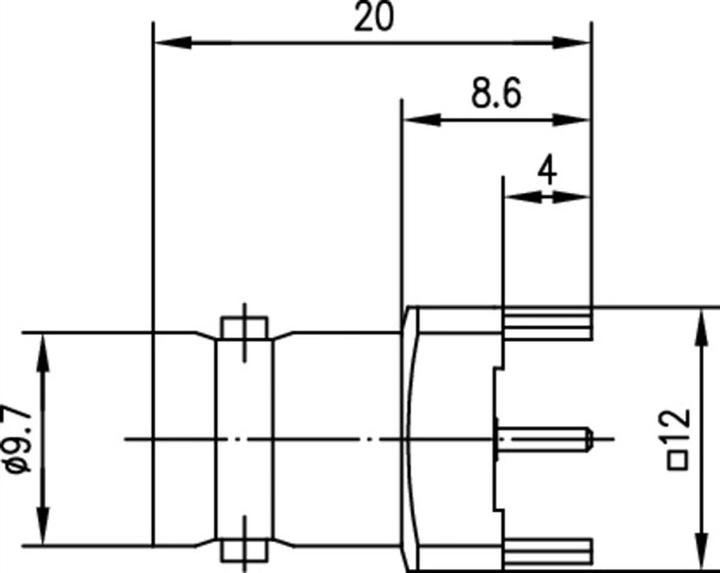 Immagine prodotto Telegärtner Presa BNC per circuiti stampati 50 Ohm, Z06, L=20mm