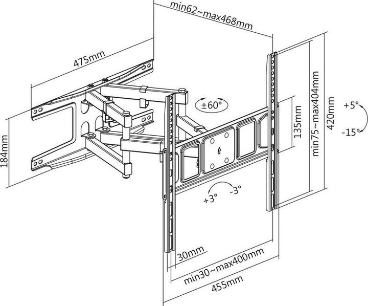 Produktbild Xantron ECO-DFM400 (Wand, 75", 40 kg)