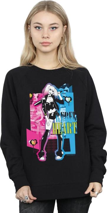 Actual product image Womens/Ladies Harley Quinn Rebel Heart Sweatshirt (XXL)
