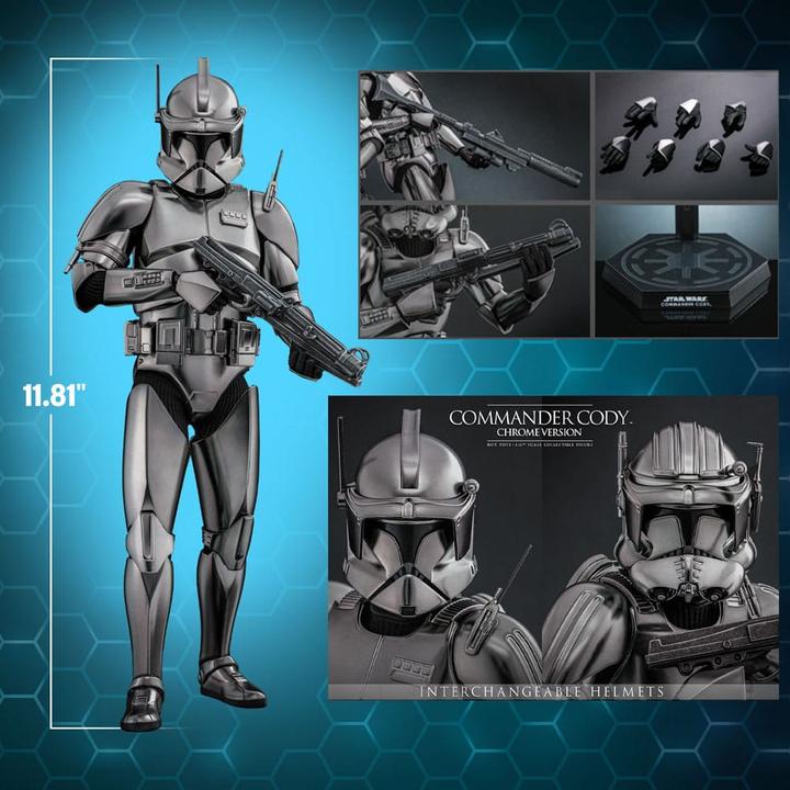 Produktbild Hot Toys Star Wars Movie Masterpiece Actionfigur 1/6 Commander Cody (Chrome Version) Exclusive 30 cm