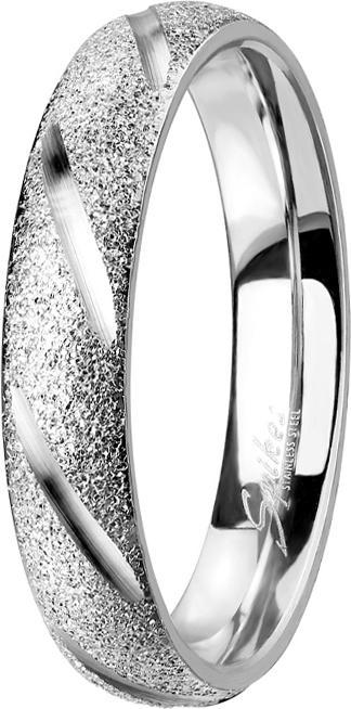 Produktbild Star Piercing Ring silber gesprenkelt mit Diagonalen schnitte (Chirurgenstahl 316L, ohne Messing)