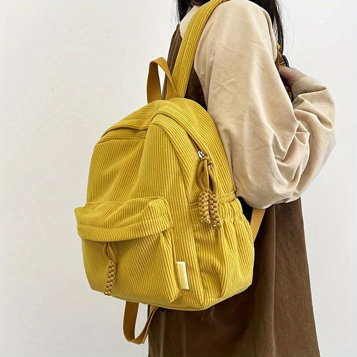 Produktbild Only-Bags.Store Kleiner Rucksack aus Cord, lässiger Reiserucksack, einfacher Moderucksack (10 l)