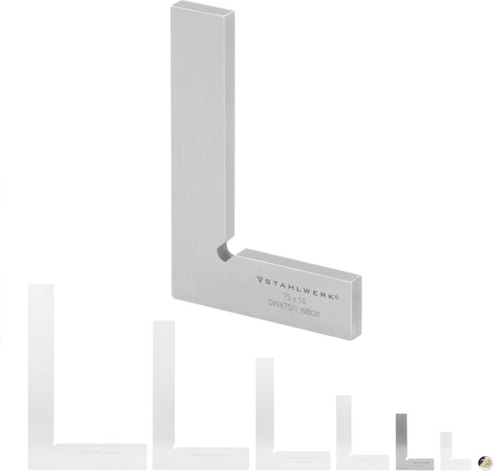 Produktbild Stahlwerk Flachwinkel 90° 75 x 50 mm DIN 875/1 aus rostfreiem Edelstahl