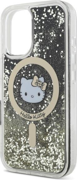 Immagine prodotto Hello Kitty HKHMP16SLGDIK iPhone 16 6.1" czarny złoty/nero oro custodia rigida Liquid Glitter Fever MagS (Apple iPhone 16)