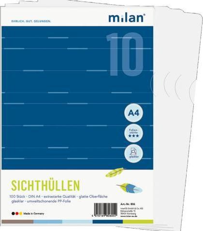 Immagine prodotto Durable 100 Milano A4 806 tasche trasparenti 140µ (A4, 100 x)