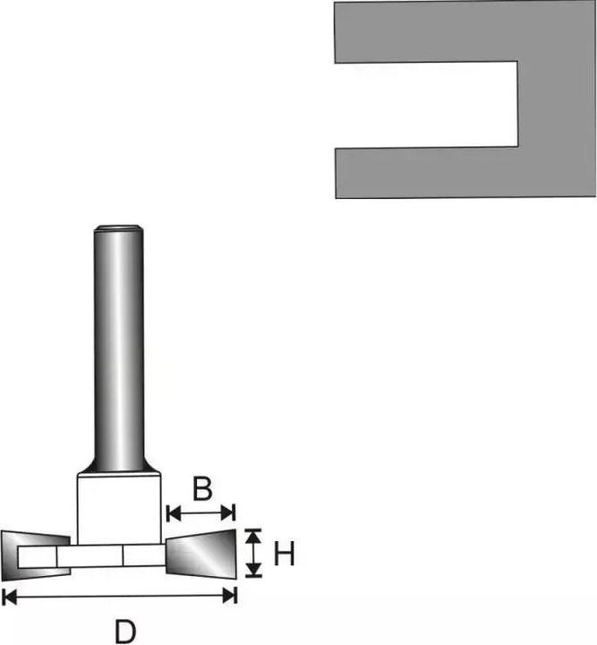 Actual product image Dedra Carbide T-slot cutter for wood (07F122B)