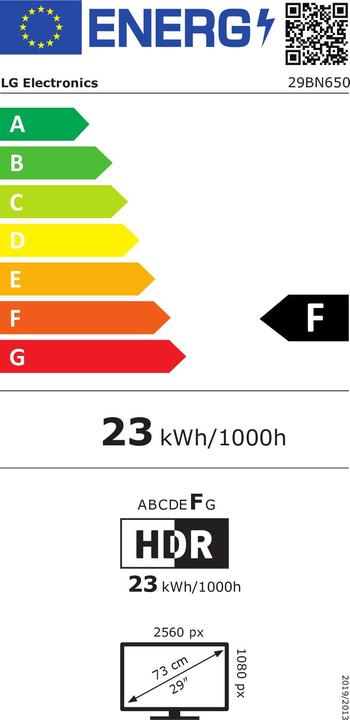 Energy Label LG 29BN650-B (2560 x 1080 pixels, 29")