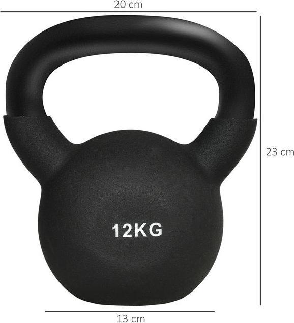 Actual product image Swisshandel24 12 KG Kettlebell Cast iron kettlebell with neoprene coating Floor-friendly kettlebell Weight (1 x 12 kg)