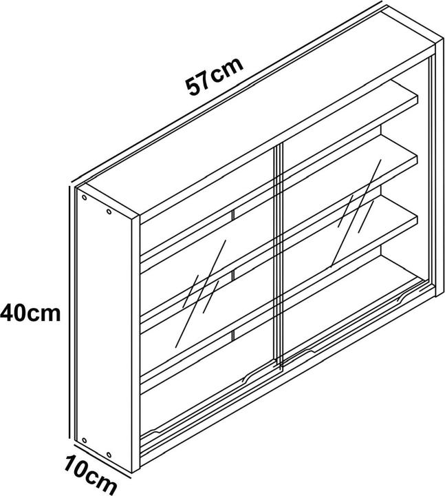 Immagine prodotto VCM Vetrina da parete in legno appesa Vetrina da collezione Deco Agisa M (57 x 10 x 40 cm)