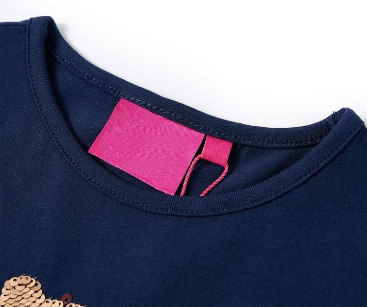 Actual product image VidaXL Children's long-sleeved shirt navy blue 92,Material: 95 % cotton (92)