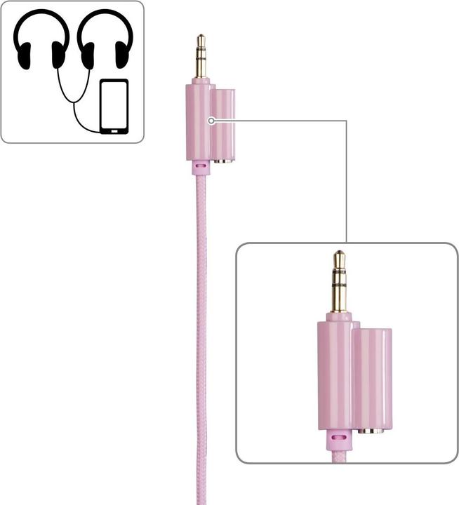 Produktbild Thomson HED8100P Kinderkopfhörer, On-Ear, mit Kabel, Lautstärkebegrenzung, Rosa