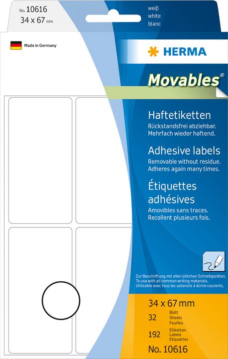 Actual product image HERMA Removable multi-purpose labels