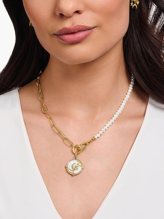 Produktbild Thomas Sabo Kettenanhänger mit Halbmond und bunten Steinen vergoldet (925er Silber, Emaille)