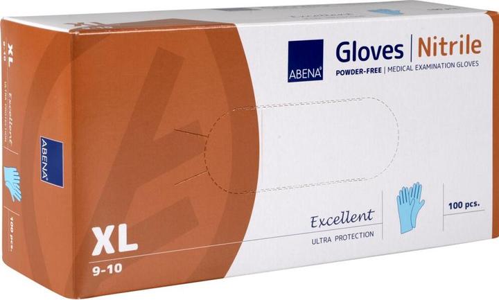 Actual product image Abena Examination gloves, Accelerator-free, Excellent, XL, blue, nitrile, powder free (XL)