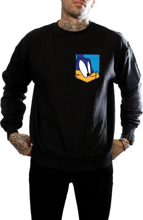 Actual product image Looney Tunes Mens Road Runner Face Faux Pocket Sweatshirt (S)