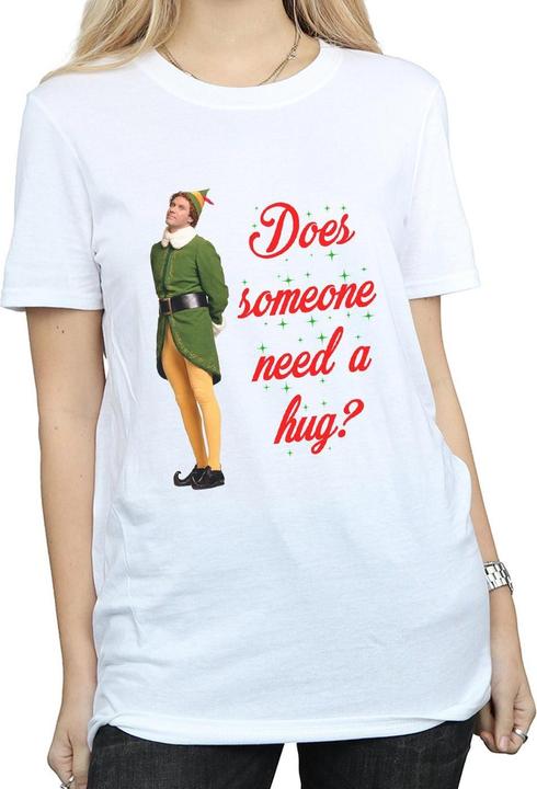 Actual product image Elf Womens/Ladies Hug Buddy Cotton Boyfriend T-Shirt (XXL)