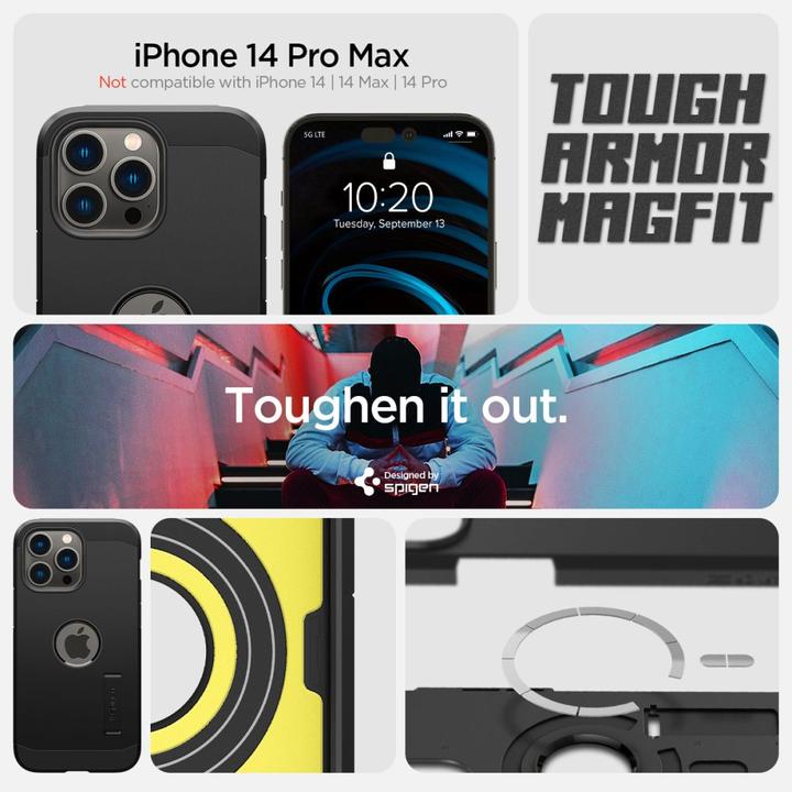 Produktbild Spigen Tough Armor Mag Magsafe iPhone 14 Pro Max case - Black (Apple iPhone 14 Pro Max)