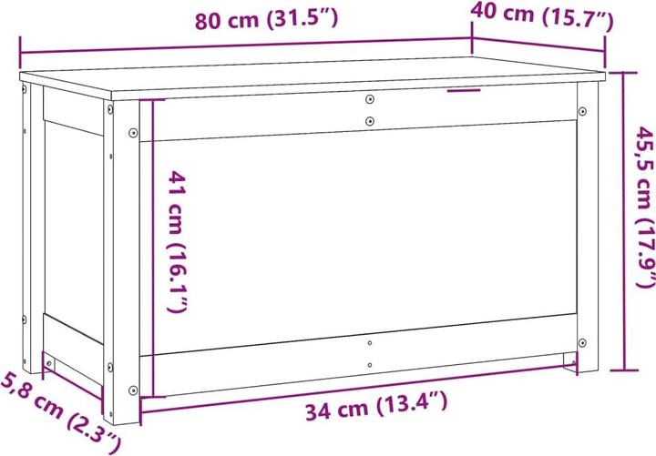 Actual product image VidaXL Truhe (80 x 40 x 45.5 cm)