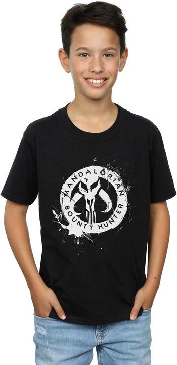 Produktbild Star Wars The Mandalorian Bounty Hunter Splatter Skull TShirt Jungen (152, 158)