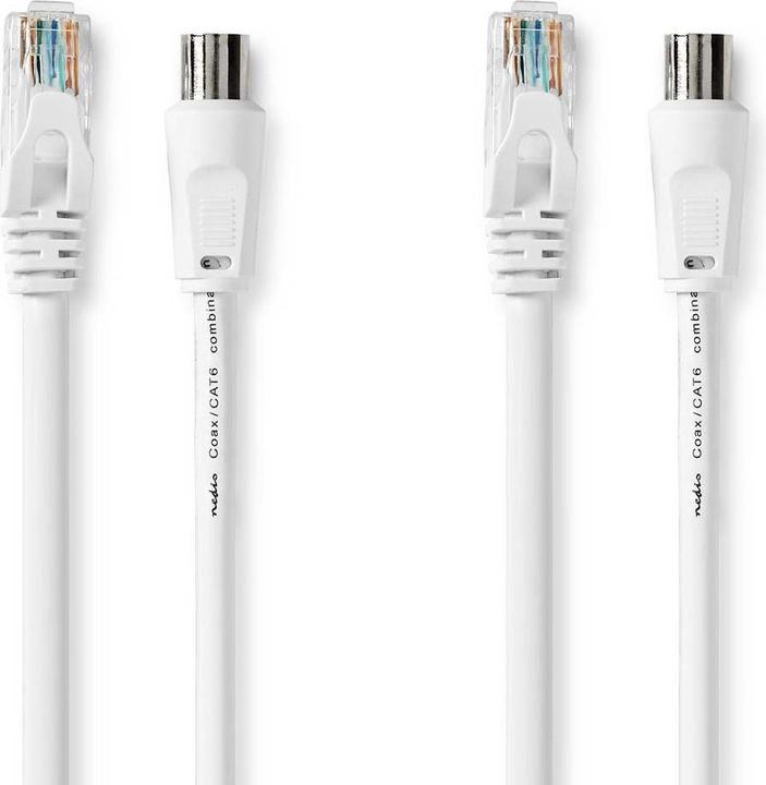 Produktbild Nedis Coax & Cat6 Kombikabel | IEC (Coax) Stecker / RJ45 Stecker | IEC (Coax) Buchse / RJ45 Stecker (Antennenkabel)