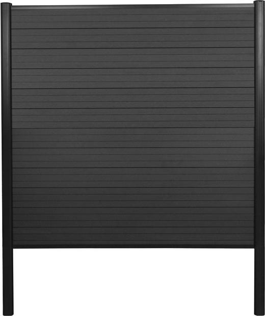 Produktbild Swisshandel24 WPC-Sichtschutz Sarthe, Windschutz Zaun, Alu-Pfosten zum Einbetonieren Basiselement, 190cm anthraz (7.50 cm)