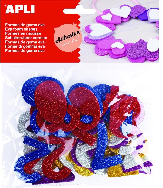 Produktbild Apli Eva aufkleber, zahlen, glitzer, 50 stk., farbmischung
