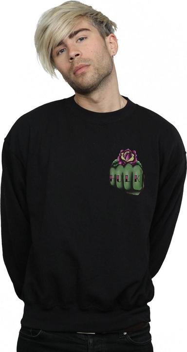 Actual product image Mens Hulk Tattoo Fist Breast Print Sweatshirt (L)