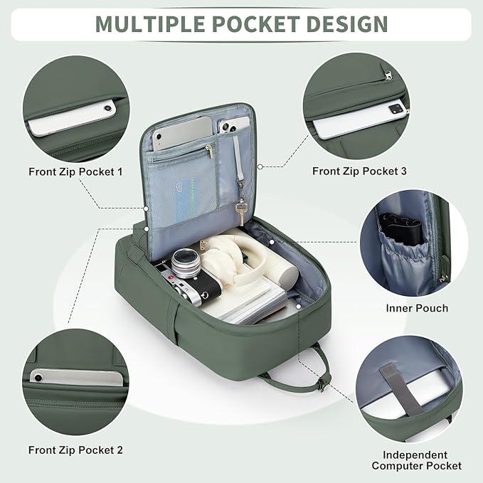 Produktbild Only-Bags.Store Solide Farbe Computer Laptop-Rucksack, einfache Preppy-Stil Schultasche, lässig Nylon Reise Sport