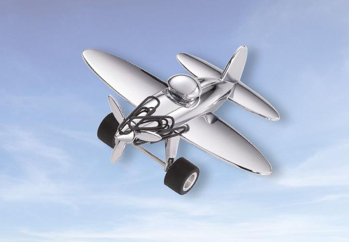 Image du produit Troika STOP-OVER Avion presse-papiers avec aimant à trombones, gris (4 x)