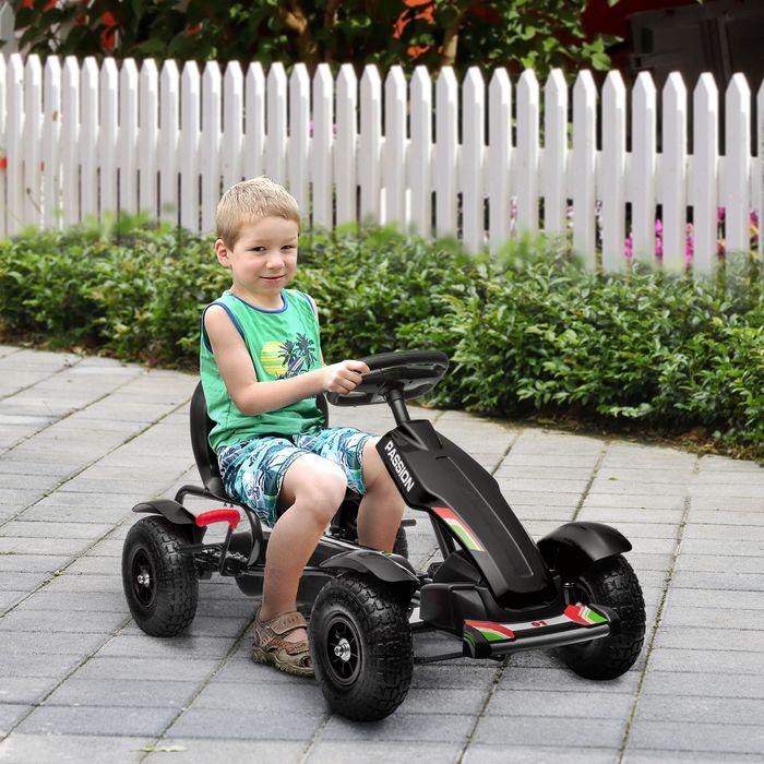 Immagine prodotto Swisshandel24 Go-kart, auto a pedali, auto a pedali con freno a mano, veicolo per bambini con sedile regolabile