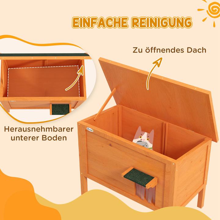 Image du produit PawHut Niche pour chat avec toit et chatière (Chatière manuelle)