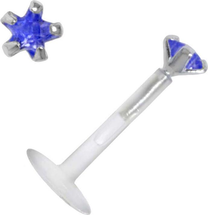 Image du produit Bijouteria Piercing pour lèvre/Tragus (Argent 925, Zircone, Bioplastique)