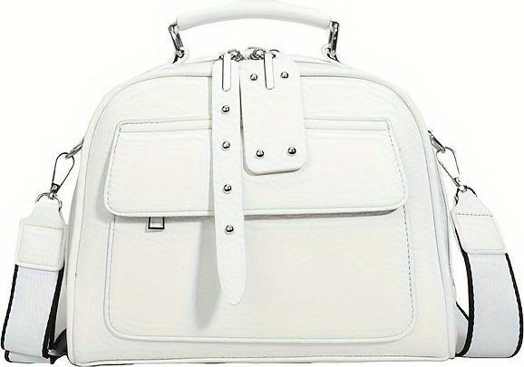 Only-Bags.Store Fashion PU Leather Handbag, Trendy Shell Shoulder Bag, Soldi Colour Crossbody Bag