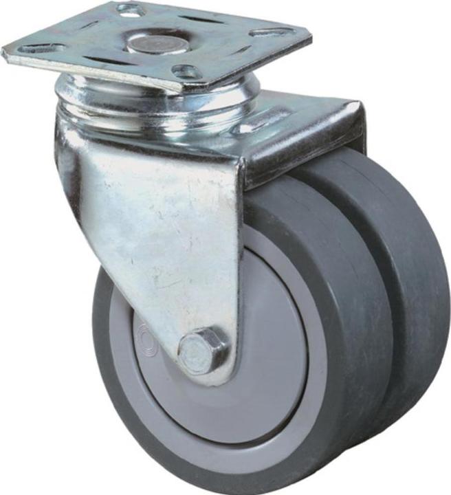 Immagine prodotto BS Rollen Doppia ruota girevole 75 mm 80 kg senza freni gomma grigia 77 x 67 mm