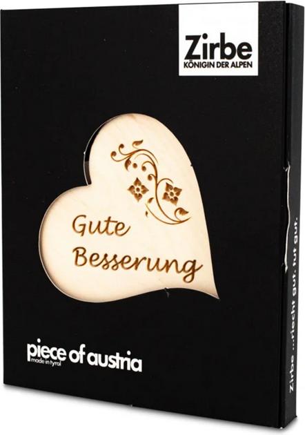 Produktbild ZNatur Zirben Holz Herz Geschenk Deko mit Gravur Gute Besserung No.9